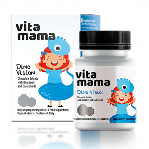 Vitamama. Dino Vision Chewable Tablets with Blueberry and Carotenoids, 90 tableta